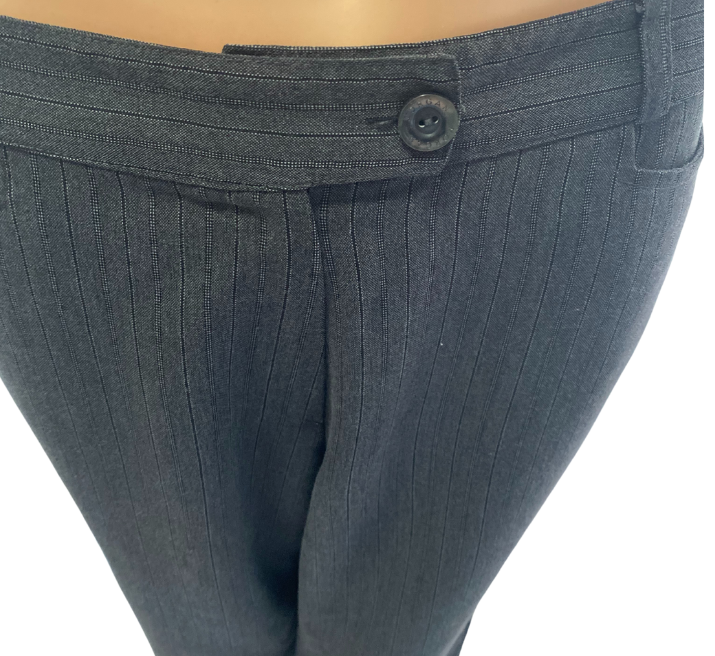 Morgan De Toi Grey Pinstripe Cuffed Pants