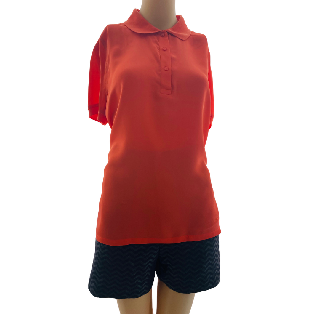Orange Silk Lacoste Polo Shirt