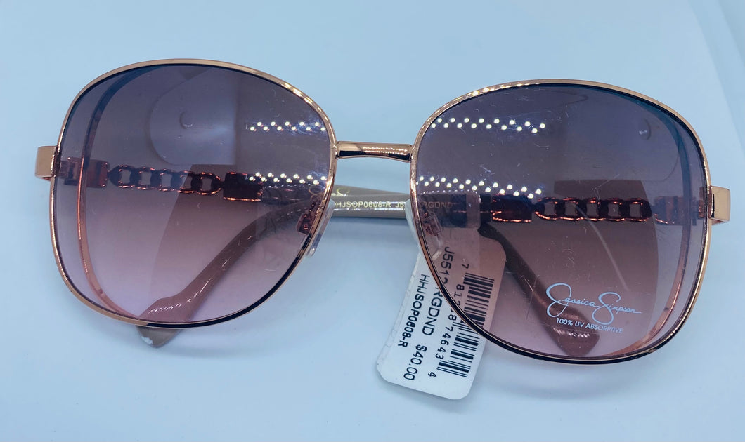 Jessica Simpson Rose Gold Vented Sunglasses