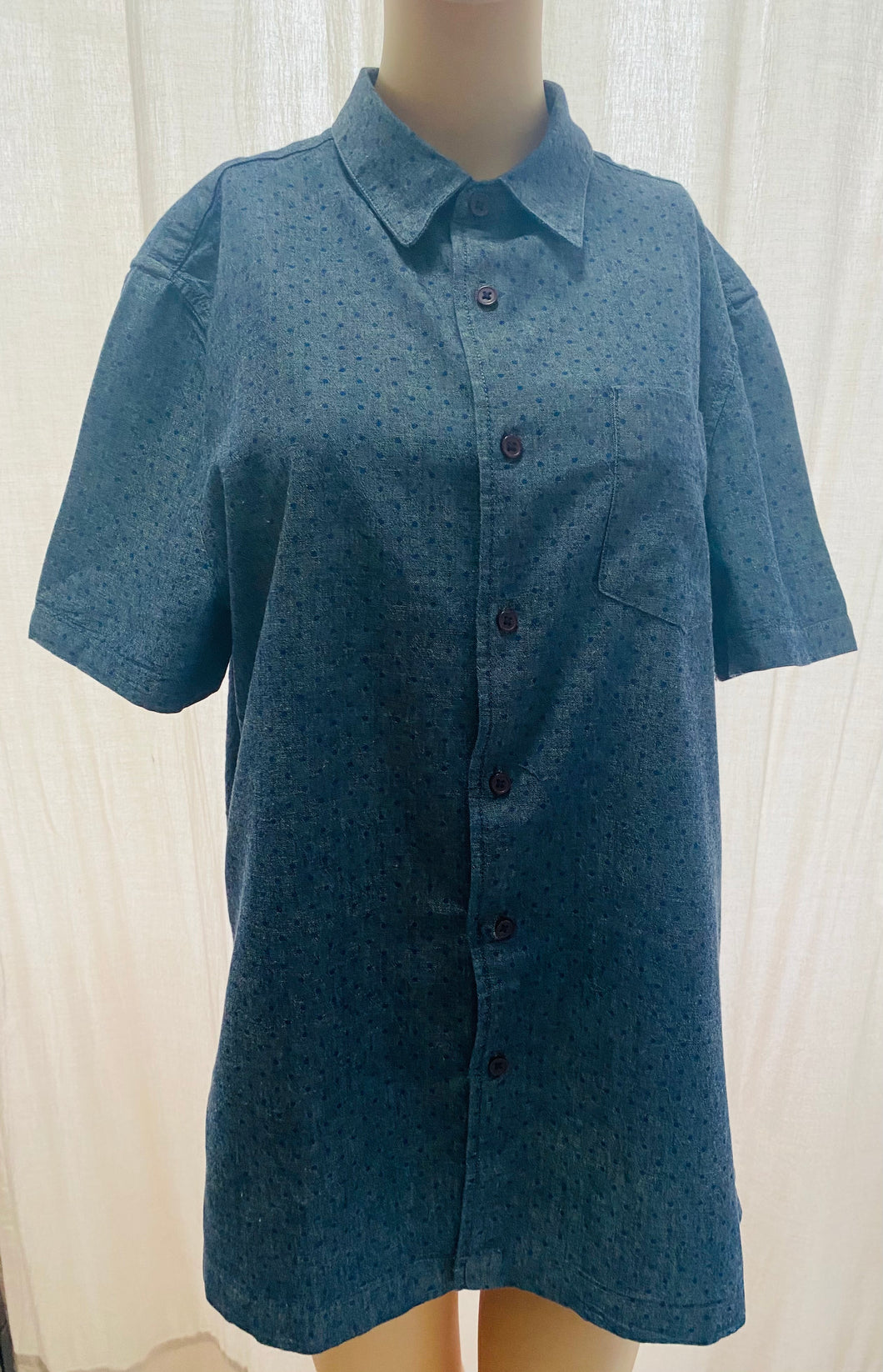 ASOS Grey Short Sleeve Shirt With Blue Dots